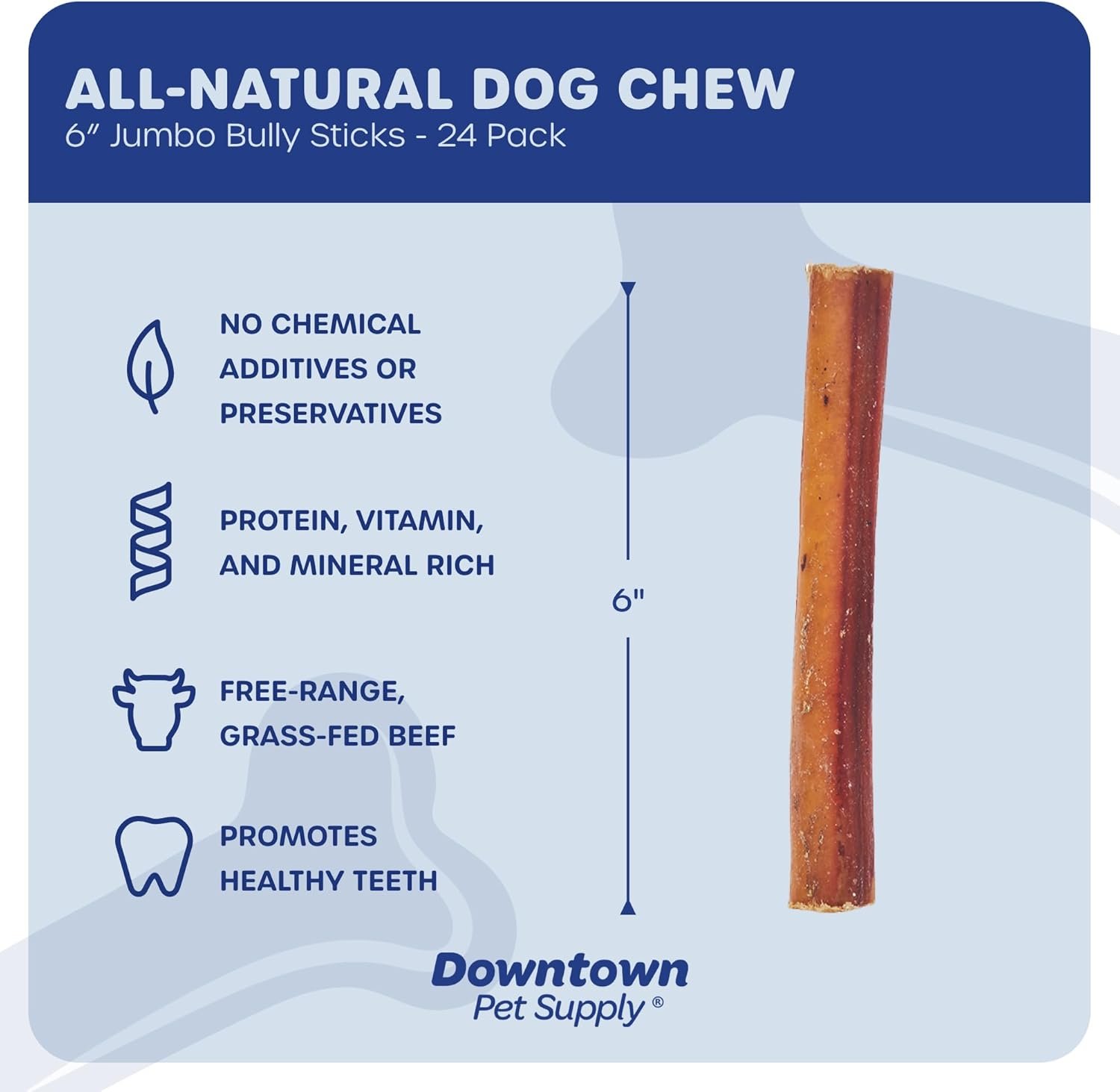 Downtown Pet Supply Jumbo Bully Sticks for Dogs - Natural Beef Chews, Low-Odor & Rawhide-Free, Long Lasting Dog Treats for Aggressive Chewers - Healthy, Safe & Delicious Chews Dogs Love (6" 24 Pack) - Image 2