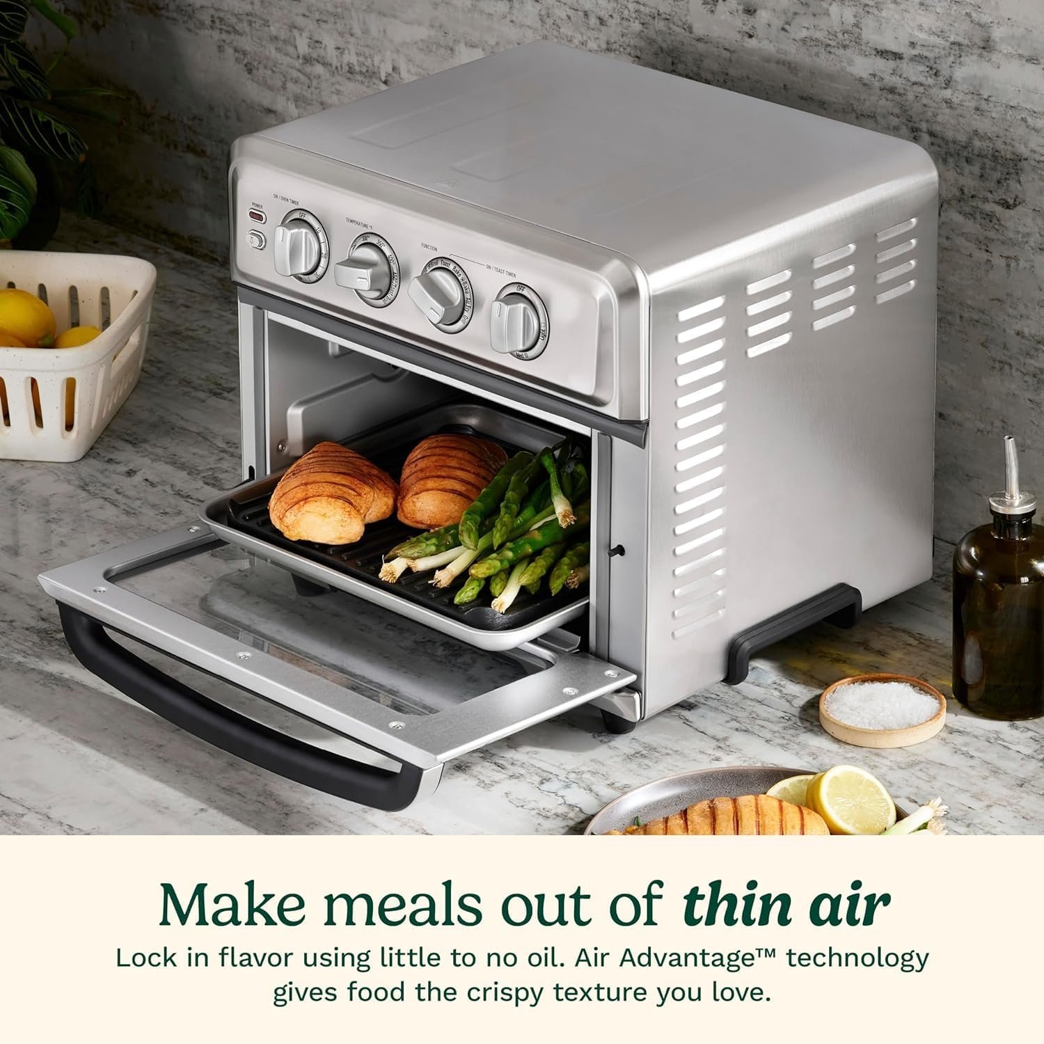 Cuisinart Air Fryer Toaster Oven with Grill, 1800W 8-1 Air Fryer Oven with Bake, Convection Bake, Grill, Broil and Warm Options, Large Capacity, 60-Minute Timer, TOA-70NAS, Stainless Steel - Image 4