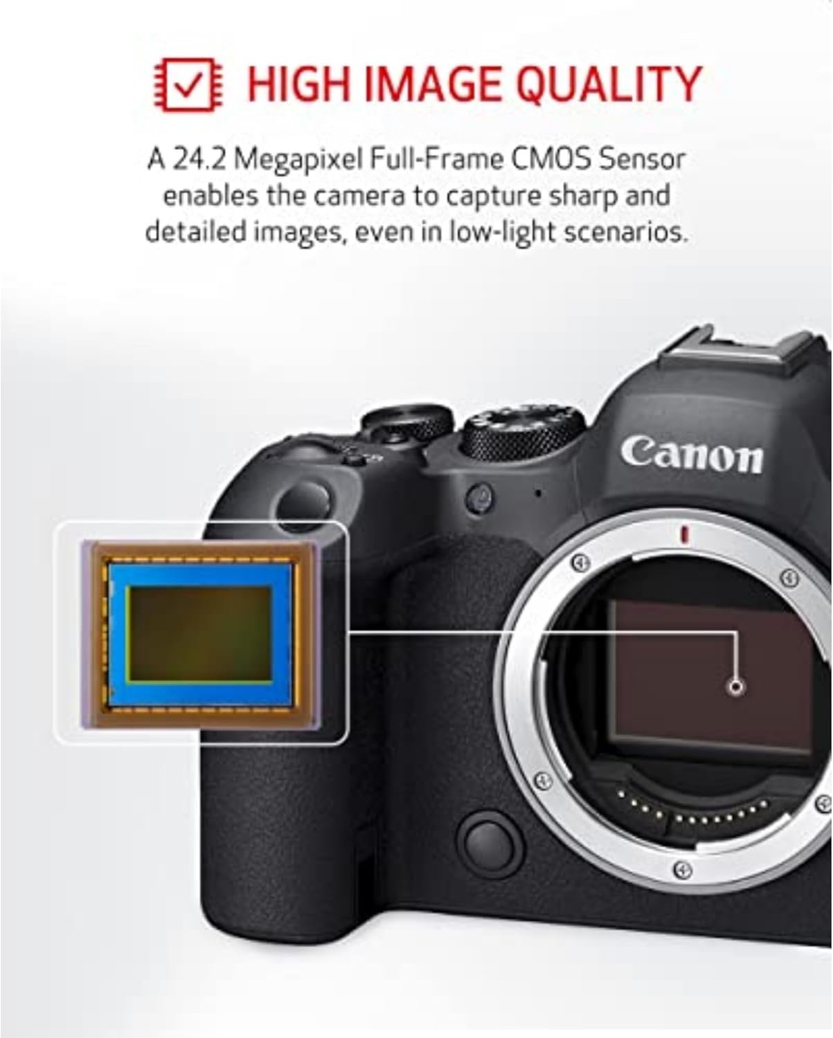 Canon EOS R6 Mark II Mirrorless Camera RF24-105mm F4-7.1 is STM Lens Kit, Full-Frame Hybrid Camera, 24.2 Megapixel CMOS Sensor, Photo and Video Capabilities, Black - Image 3