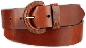 Cole Haan Women’s Leather Covered Buckle Wide Width Belt for Dresses, Jeans, Trousers
