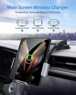Dual Coil Wireless Car Charger for Galaxy Z Fold 6/5/mate xt,Fast ChargingCar Phone Mount ...