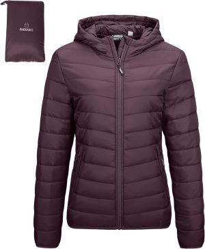 Outdoor Ventures Women’s Packable Lightweight Full-Zip Puffer Jacket with Hood Quilt...