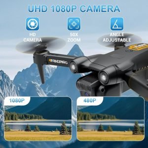Drone for Kids Adults Beginner with Camera 1080P One-Click Take Off/Landing 3-Gear Speeds Altitude Hold Headless Mode, 360°Flip Under 249g