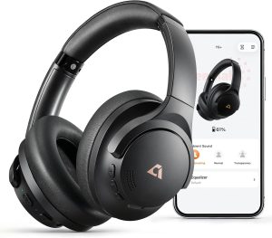 1Mii Y8+ Noise Cancelling Headphones Bluetooth, Wireless LDAC Hi-Res Audio, Custom EQ via App, 75H Playtime, Comfort Fit, Over Ear Headphones Foldable for Airplane Travel Home Office Black