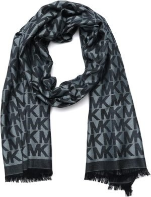 Michael Kors womens Mk Charm Colorblocked Lws Scarf, Stylish Fashion Accessory for Cold Weather