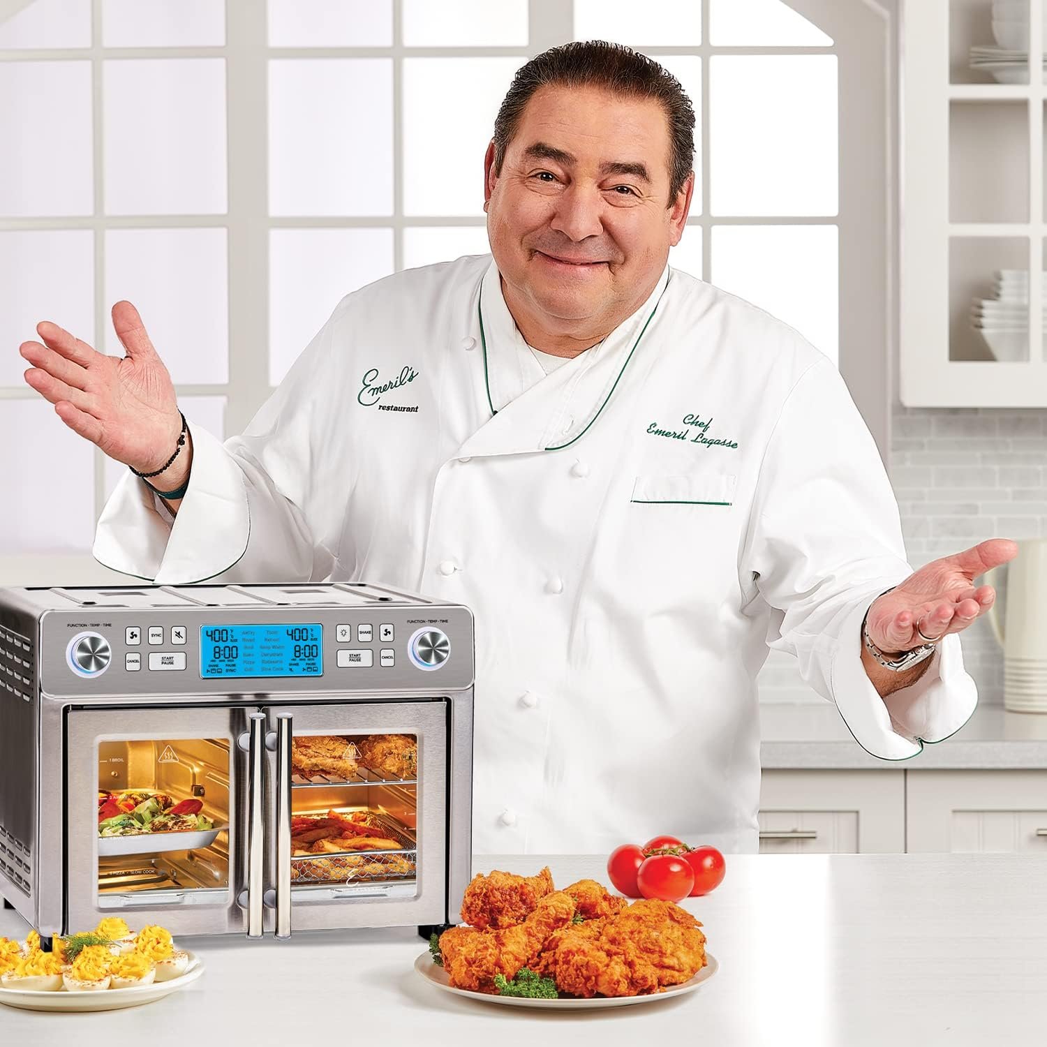 Emeril Lagasse Dual Zone 360 Air Fryer Oven Combo with French Door, 25 QT Extra Large, Cook Two Foods in Different Ways, Up to 60% Faster from Frozen to Finish - Image 2