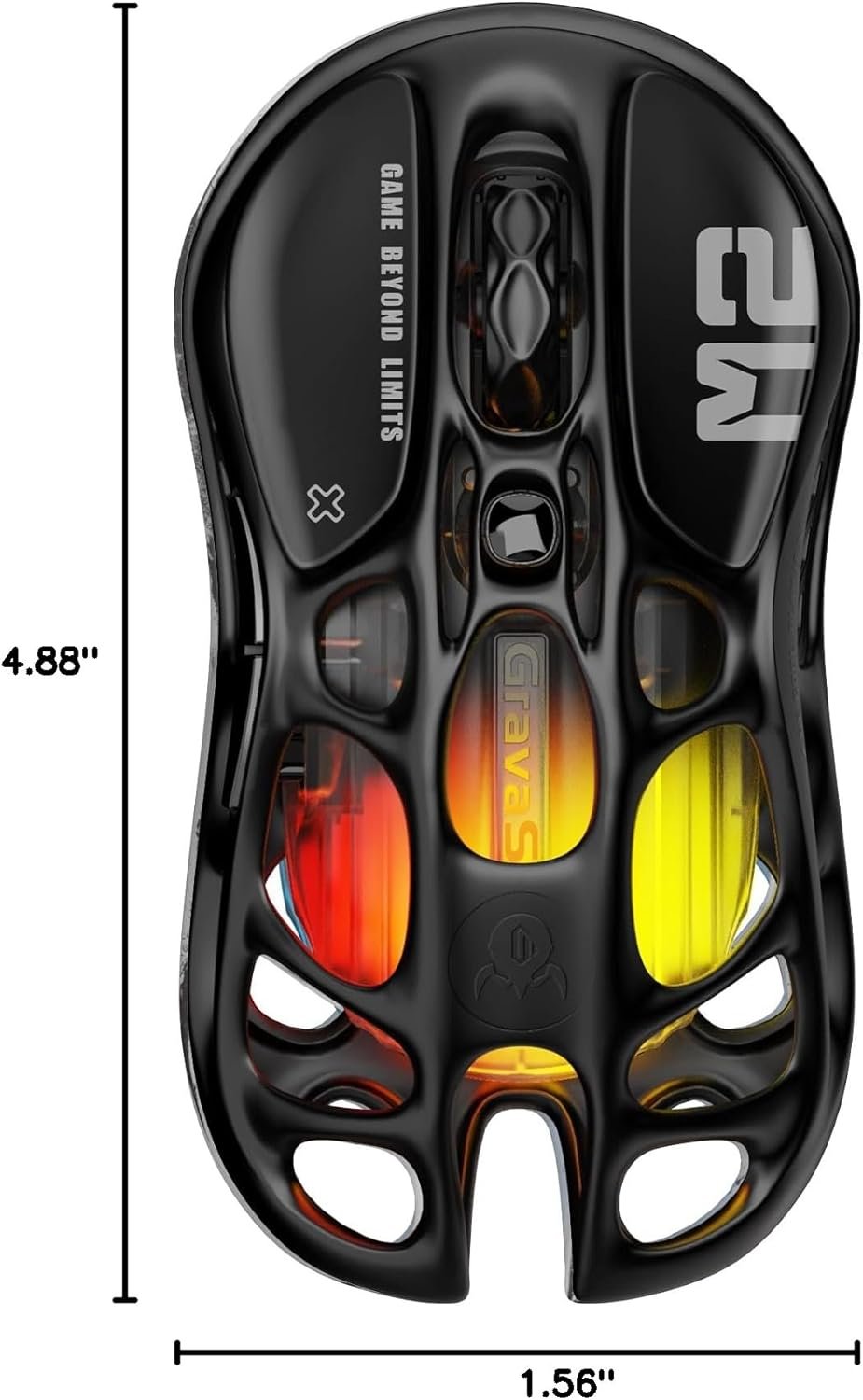 GravaStar Mercury M2 Wireless Gaming Mouse with 26,000 DPI, PAW3395DM Sensor -79g Lightweight Hollowed-Out Design -5 Programmable Buttons -5 Dynamic Lightsync RGB - Image 9