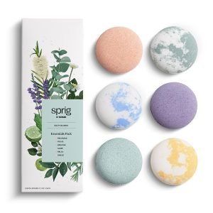 Sprig by Kohler Bath Bomb Gift Set, Hypoallergenic, Made with Natural Botanicals & Premium Skincare Ingredients (Shea Butter, Coconut Oil, & Kaolin Clay) – 6 Pack