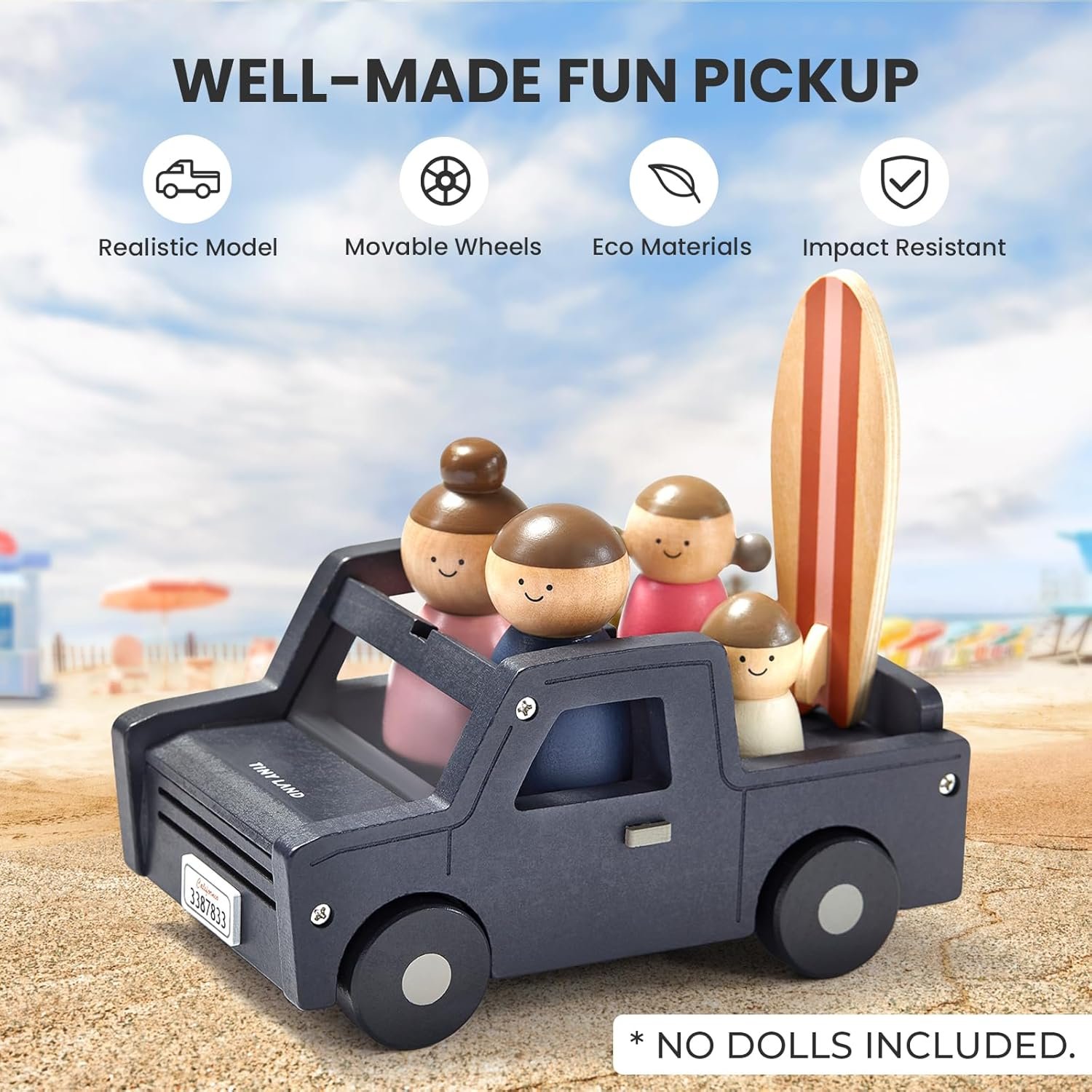 Tiny Land Wooden Dollhouse Garage Set – Realistic Design with Garage, Workbench,Lawn Mower & SUV Car, Expansion Dollhouse Furniture & Accessories for Doll house, Educational Pretend Play Gift for Kids - Image 2