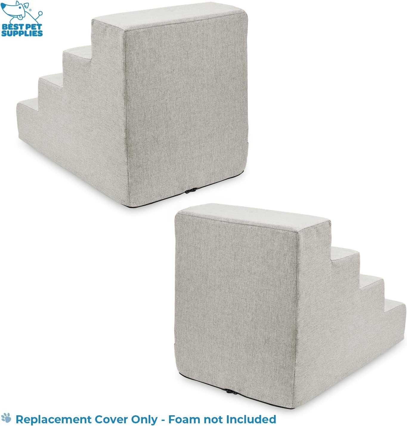 Best Pet Supplies Dog Stairs for Small Dogs & Cats, Foam Pet Steps Portable Ramp for Couch Sofa and High Bed Non-Slip Balanced Indoor Step Support, Paw Safe No Assembly - Sand, 4-Step - Image 4