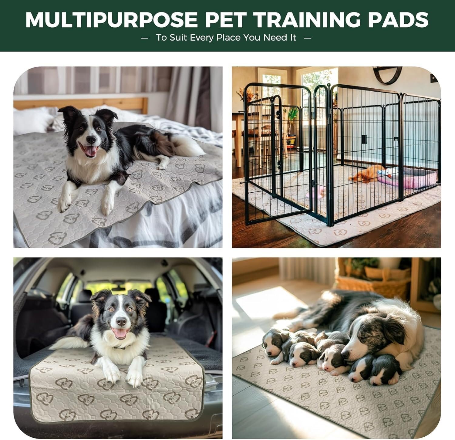 FXW Washable Pee Pads for Dogs, Puppy Pads with Super Absorbent, Specifically Designed for FXW Rollick/Homeplus 24inch 8 Panels Dog Playpen, 63" Square, Khaki, 2 Packs - Image 6
