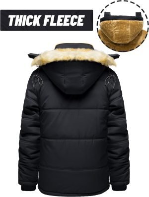 TACVASEN Men’s Winter Jacket with Hood Water Repellent Windproof Thicken Parka Winte...
