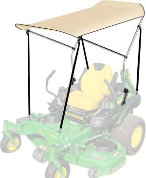 Lawn Mover Canopy For Cub Cadet, Zero Turn Mower Cover with Heavy-Duty Waterproof Fabric UV Protection Universal Fit for Lawn Mowers Brand John Deere Bad Boy Toro Gravely, Bimini Top Straps Attachment