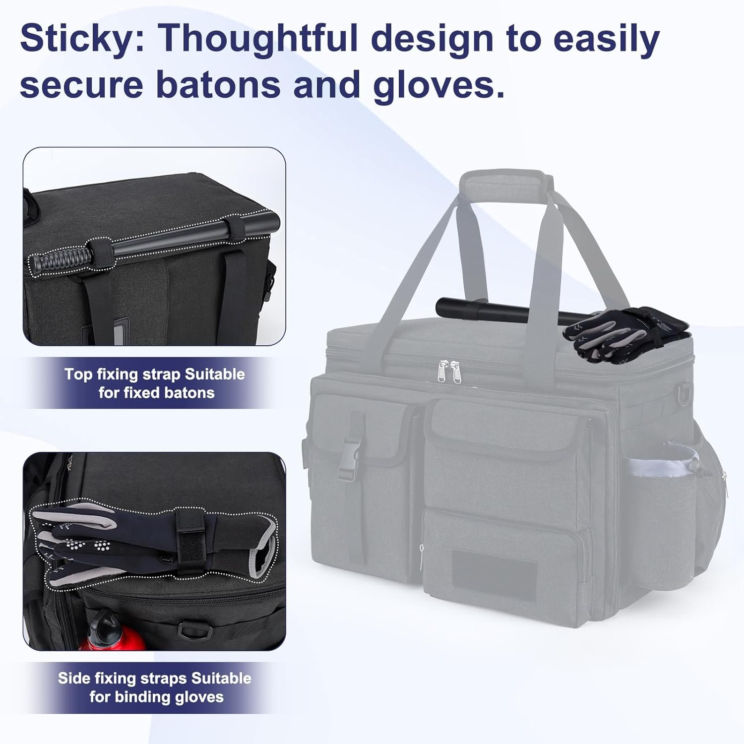 Patrol Bag Law Enforcement Police Gear Bag, Car Front Seat Organizer Tactical Officer Duty Bags, Police Car Accessories for Passenger Seat, Multiple Compartment Molle Webbing Removable Shoulder Strap - Image 6