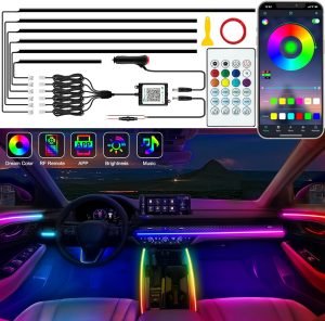 Interior Car LED Strip Lights, Acrylic LED Lights for Car with Dynamic Dreamcolor Chasing,...