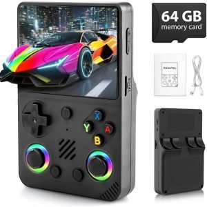 RG36PRO Retro Handheld Game Console – Open Source System,3.5″IPS Screen,30,000+ Classic Games,64G TF card, 3000mAh Battery,Portable Console for Teen or Partner-Gift for Christmas -Black