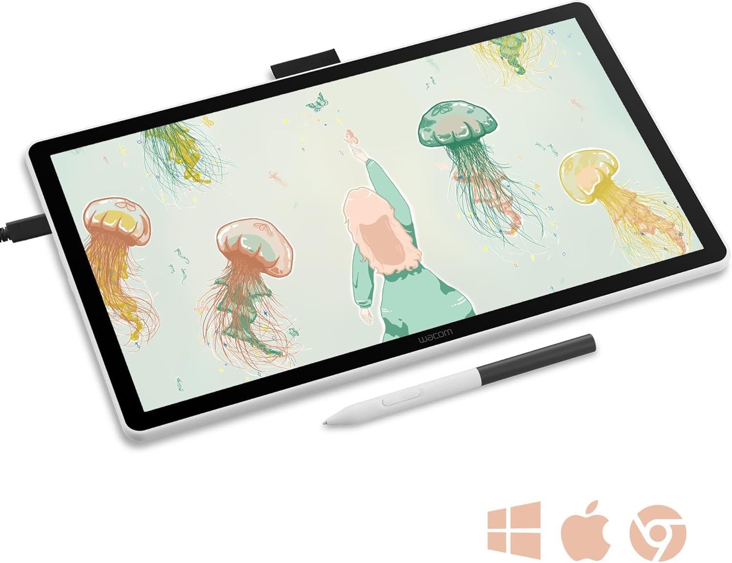 Wacom One 14 Drawing Tablet with Screen, 14” HD Full-Laminated Digital Art Tablet with Creative Software and Training, Graphics Drawing Pad for Mac and Windows - Image 2