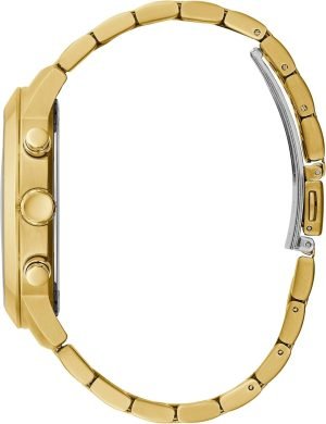 GUESS Women’s Gold-Tone + Black Multifunction Steel Bracelet Watch