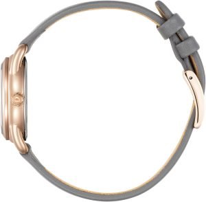 Citizen Women’s Eco-Drive Dress Classic Watch in Rose-tone Stainless Steel with Grey Leather Strap, Grey Dial (Model: FE1218-05H)