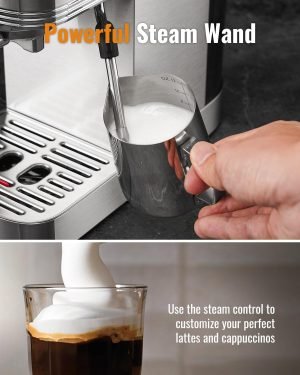 SHARDOR Espresso Machine 20 Bar, Professional Espresso Machine with Milk Frother and Touchscreen, Expresso Coffee Machines with Adjustable Temperature,for Cappuccino, Latte