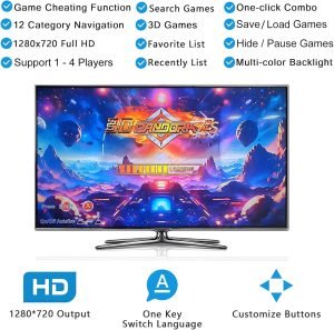 FVBADE [32000 in 1] 78S Pandora Box Retro Games Arcade Game Console with Two Separate Host for PC & Projector & TV 3D Games 1-4 Players Category Favorite List Save/Search/Hide/Pause/Delete Game