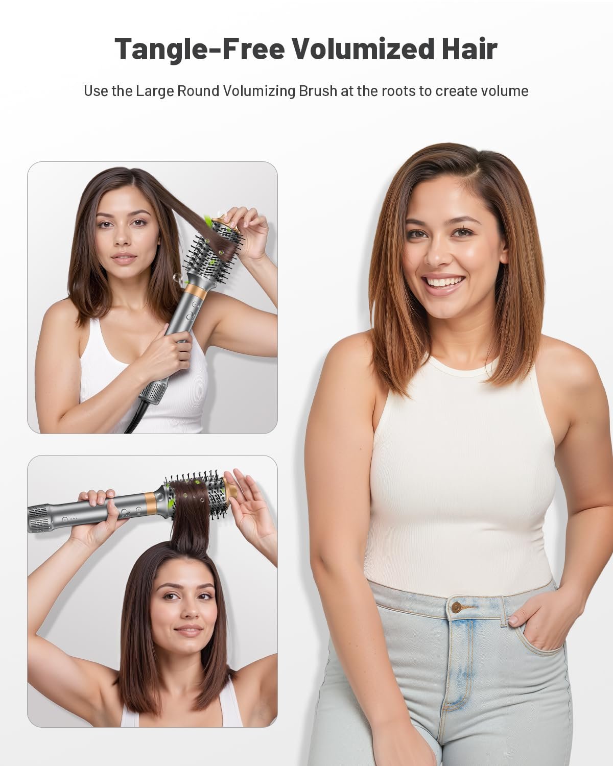 6 in 1 Hot Air Styler & Hair Styler- High-Speed Hair Dryer Brush, Fast Drying Blow Dryer Brush No Heat Damage Multi-Styler Auto Wrap Curlers for Volumizing Curl Straighten Frizz-Free with Travel Bag - Image 3