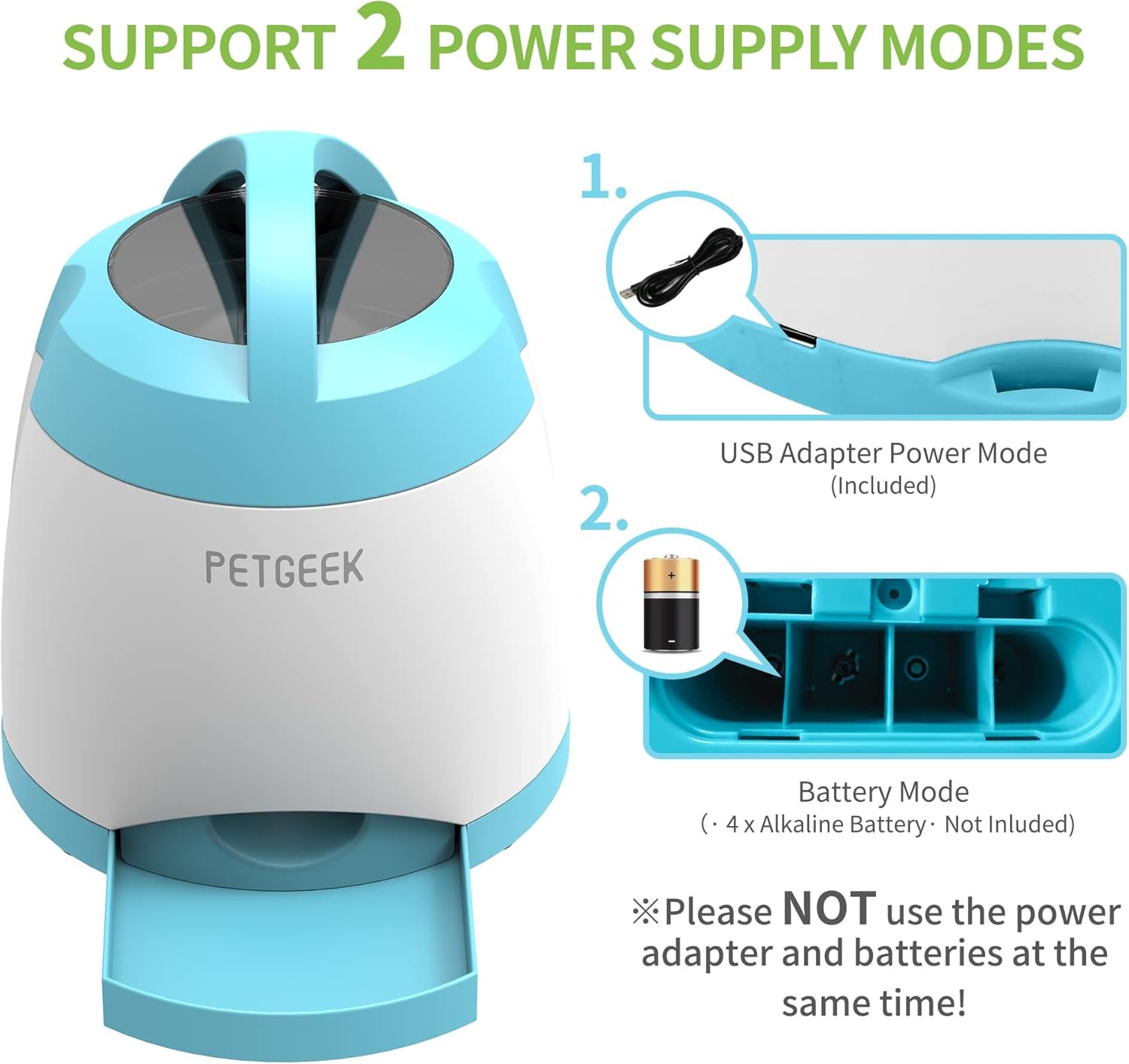 PETGEEK Dog Treat Dispenser with Button, Automatic Dog Feeder with Remote Control and Dual Power Supply, Dogs Puzzle Toys and Interactive Pet Stimulation Toys for Indoor/Outdoor Play (Blue) - Image 3