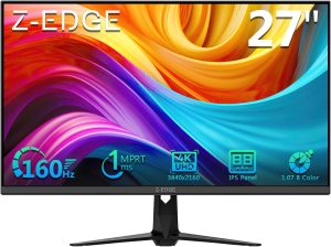 4K Monitor, Z-Edge 27 inch IPS Monitor, UHD 3840×2160 IPS Computer Monitor, 450 cd/m², 160Hz Refresh Rate, 1ms Response Time, G274K Ultra-Thin Bezel