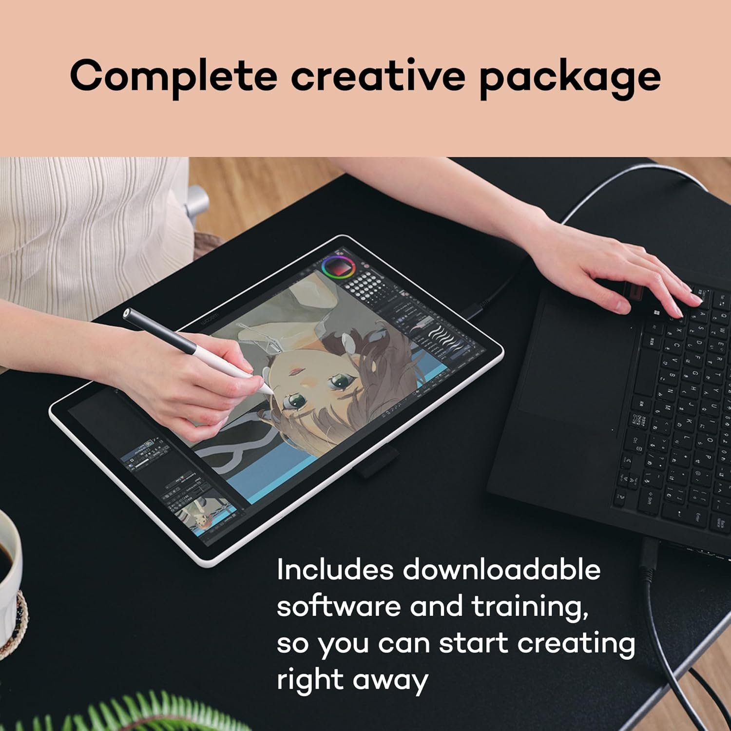Wacom One 14 Drawing Tablet with Screen, 14” HD Full-Laminated Digital Art Tablet with Creative Software and Training, Graphics Drawing Pad for Mac and Windows - Image 7
