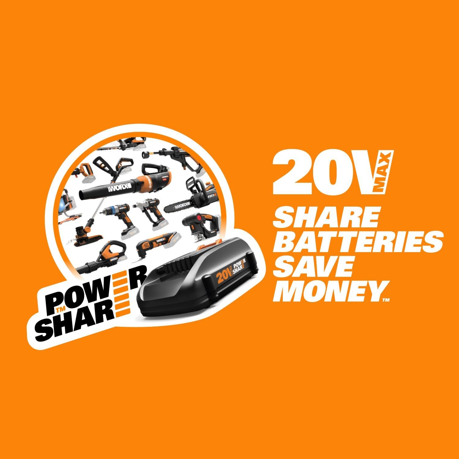 WORX WG545.1 20V Cordless Leaf Blower, Electric Blowers for Lawn Care with 120 MPH & 3.5 Lbs, Long Nozzle Design for Narrow Spaces with Cleaning Attachments, Battery & Charger Included - Image 7
