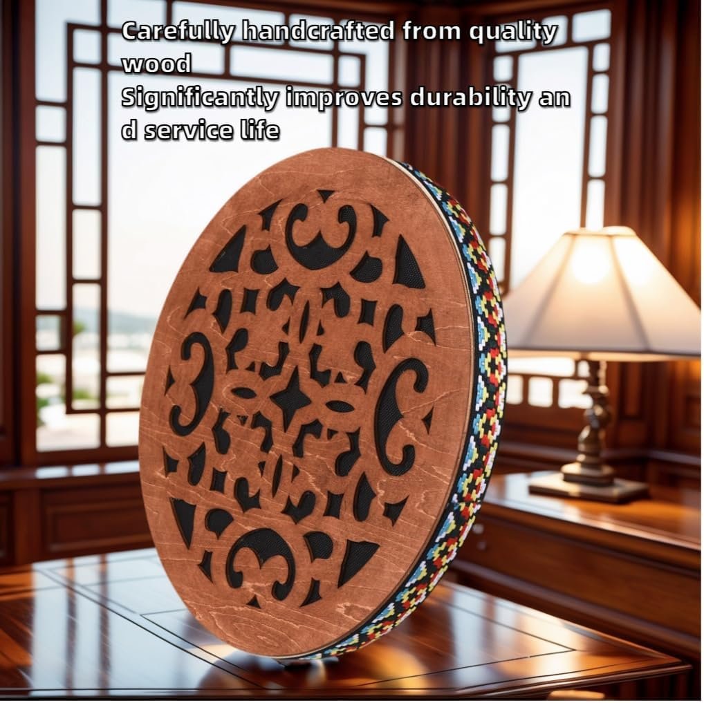 Handmade wooden ocean drum, sound healing wave drum, onomatopoeic tambourine, pleasant sound to release stress, yoga meditation performance accompaniment gift (12 inchs) - Image 2