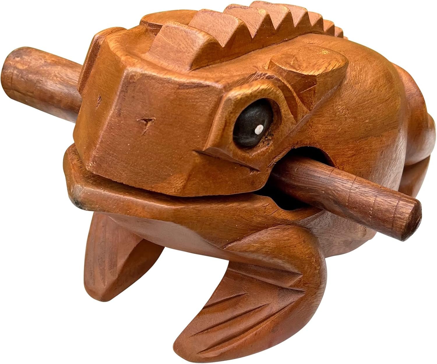 Deluxe Super-Jumbo 13" Wood Frog Guiro Rasp - Percussion Musical Instrument Tone Block - Wooden Instrument with Stick, Frog Noise Maker by World Percussion USA - Image 3