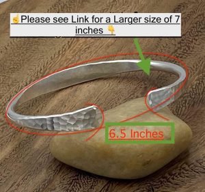 Hammered Sterling Silver Handmade Cuff Bracelet, Minimalist Simple Shiny Silver 1/4 inch Wide, 6 1/2 long, Thick and Solid, Gift for Her