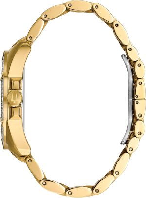 Bulova Men’s Crystals Phantom Gold Tone Stainless Steel 6-Hand Multi-Function Quartz Watch Style: 98C128