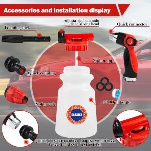 GASLIKE 63PCS Car Wash Cleaning Kit,Car Wash Brush with Long Handle,Car Detailing Kit with...