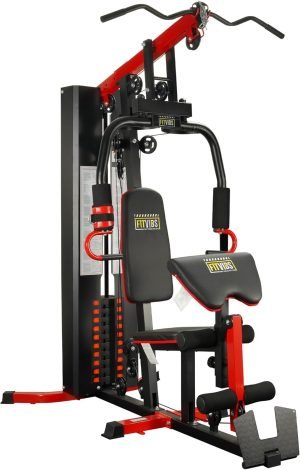 Fitvids Multifunctional Home Gym Equipment with 122.5 lbs Weight Stack, Full Body Workout Weight Machine, All in One Exercise Equipment with Pulley System for Home Gym Strength Training