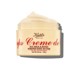 Kiehl’s Creme de Corps Whipped Body Butter, Gentle Body Lotion that Nurtures and Moisturizes the Skin, Infused with Soy Milk and Honey, Provides Rich 24-Hour Hydration, For All Skin Types – 8 oz