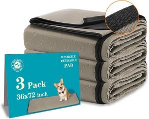 Washable Pee Pads for Dogs 36″ x 72″, 3 Pack, Reusable Puppy Pads, Dog Training Pads with Quick Dry, Large Anti-Slip Whelping Pad for Pet, Playpen, Incontinence, Housebreaking.