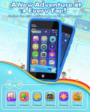 MOMILLA Kids Toys Smart Phone, 3.97″ Touchscreen Toddler Phone, Christmas Bithday Gifts for Smart Kids, 16GB Smartphone w/ Games, Girls Boys Toys for Age 3 4 5 6 7 8 9 Year Old (Front Camera Only)