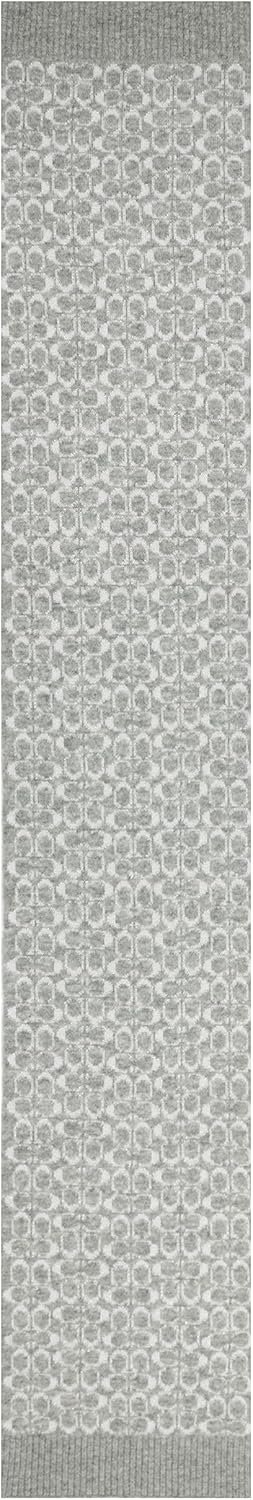 Coach Women’s Metallic Signature C Jacquard Scarf, Chalk, One Size