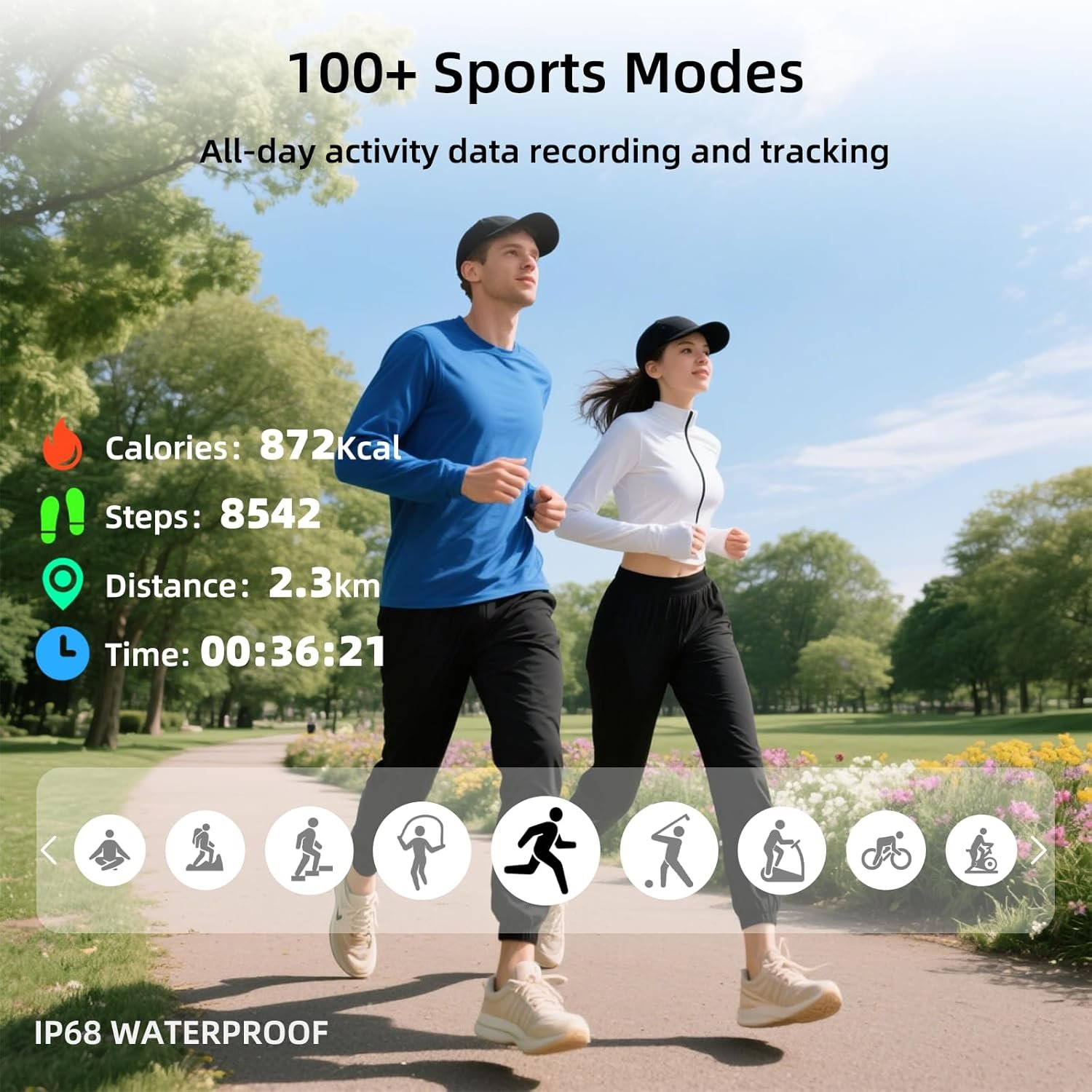 Smart Watch with AI (Built-in GPS + Map), 1.96" HD Fitness Tracker for Men Women, 100+ Sports Modes, Call/Reply/Notification, 24/7 Heart Rate & Sleep Monitor, Waterproof Smartwatch for Android iPhone - Image 6