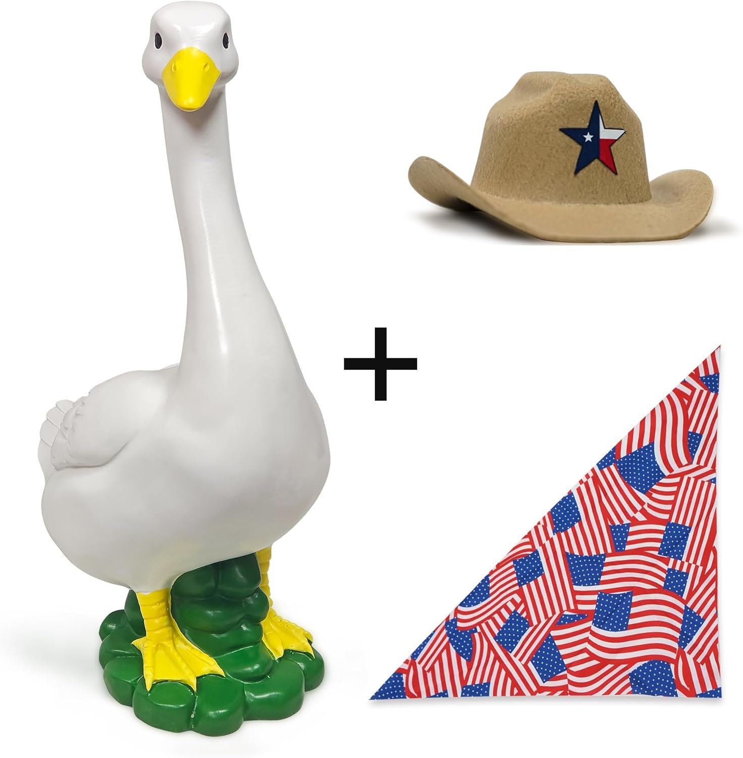 Porch Goose Garden Statue with Outfit - Large Goose Garden Lawn Decor, Big Duck Sculpture, 20″ Resin Animal Figurine for Patio/Balcony/Front, Yard Art Lawn Ornaments, Housewarming Women Gifts - Image 7