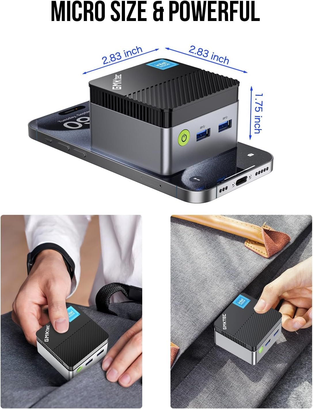 GMKtec Mini PC NucBox G5, Intel 12th Gen Alder Lake N97 (up to 3.6GHz), 12GB RAM 256GB M.2 SSD, Home & Business Mini Computer, Silent Office Pc 4K UHD Dual HDIMI, RJ45 Ethernet - Image 4