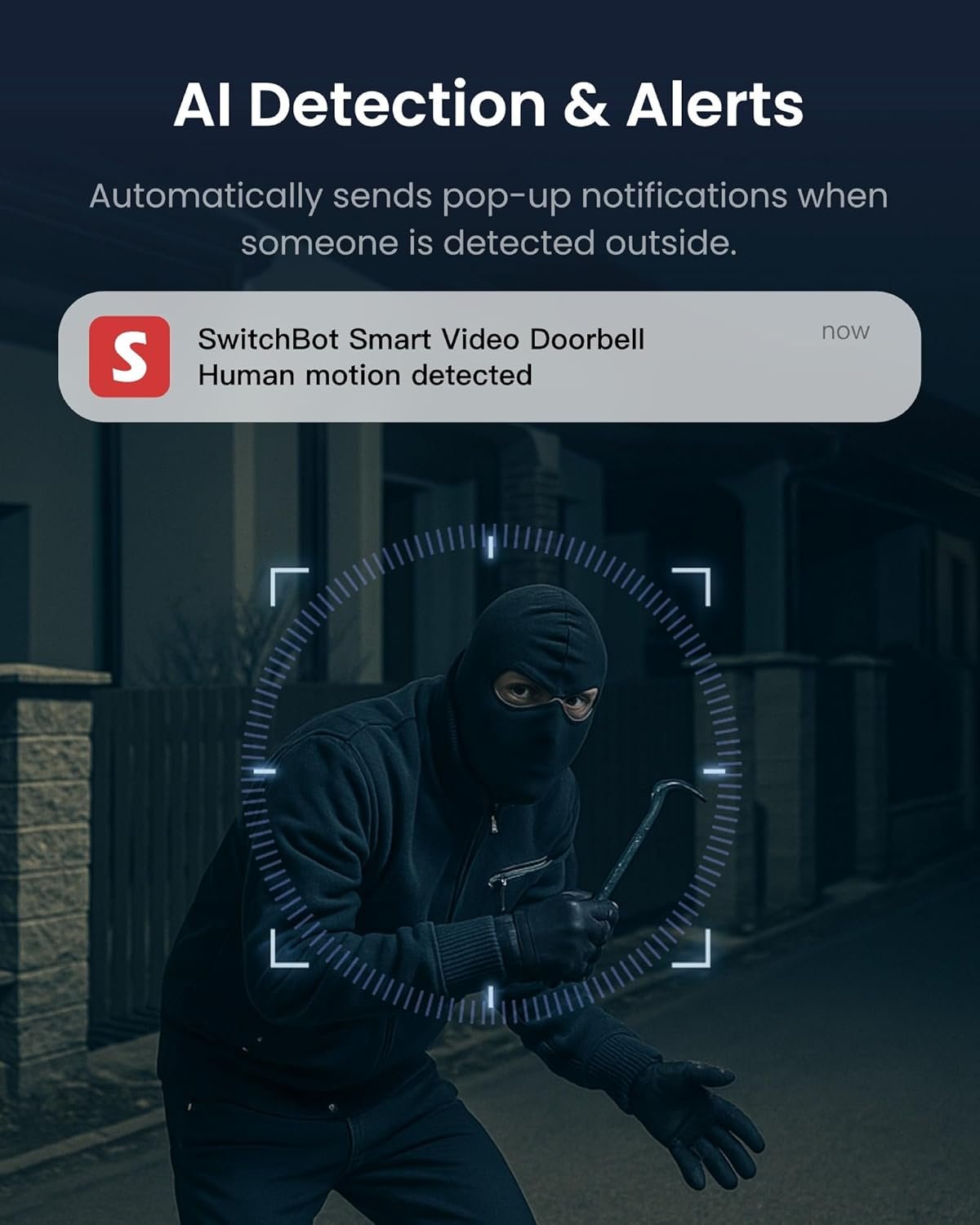 SwitchBot Video Doorbell Camera Wireless with Monitor, No Subscription, 4.3 Inch Screen, Battery Powered, Head-to-Toe View, 2K FHD, 2-Way Audio, Motion Detection, Works with Alexa/Goole/Home Assistant - Image 7