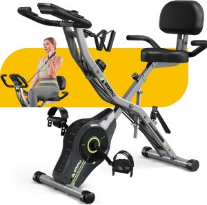 Exercise Bike, 5 in 1 Foldable Stationary Bike for Seniors, 16-Level Adjustable Magnetic R...