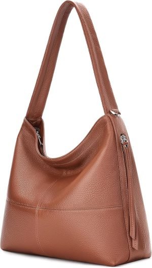 Genuine Leather Hobo Bags for Women Crossbody Purses Work Tote Bag Designer Shoulder Handbags with 2 Straps