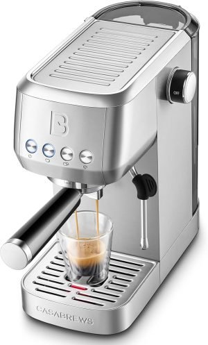 CASABREWS 3700 Essential Espresso Machine 20 Bar, Stainless Steel Cappuccino & Latte ...