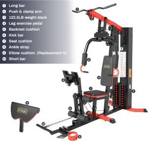 Fitvids Multifunctional – Home Gym Equipment with 122.5 lbs Weight Stack