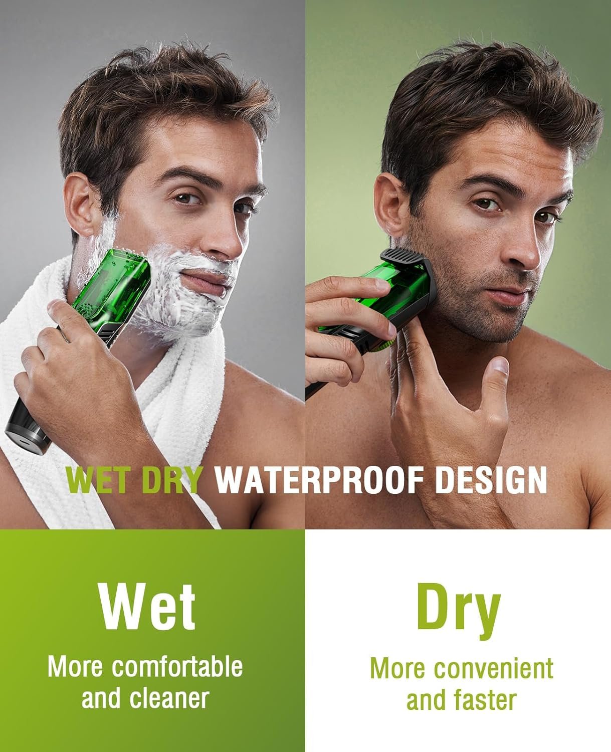 SHPAVVER Beard Trimmer for Men: Vacuum Mustache Trimmer for Less Mess -IPX7 Waterproof- Rechargeable Electric Beard Cutting Kit with Adjustable Length Comb-Built-in Vacuum for Sideburns/Stubble - Image 3