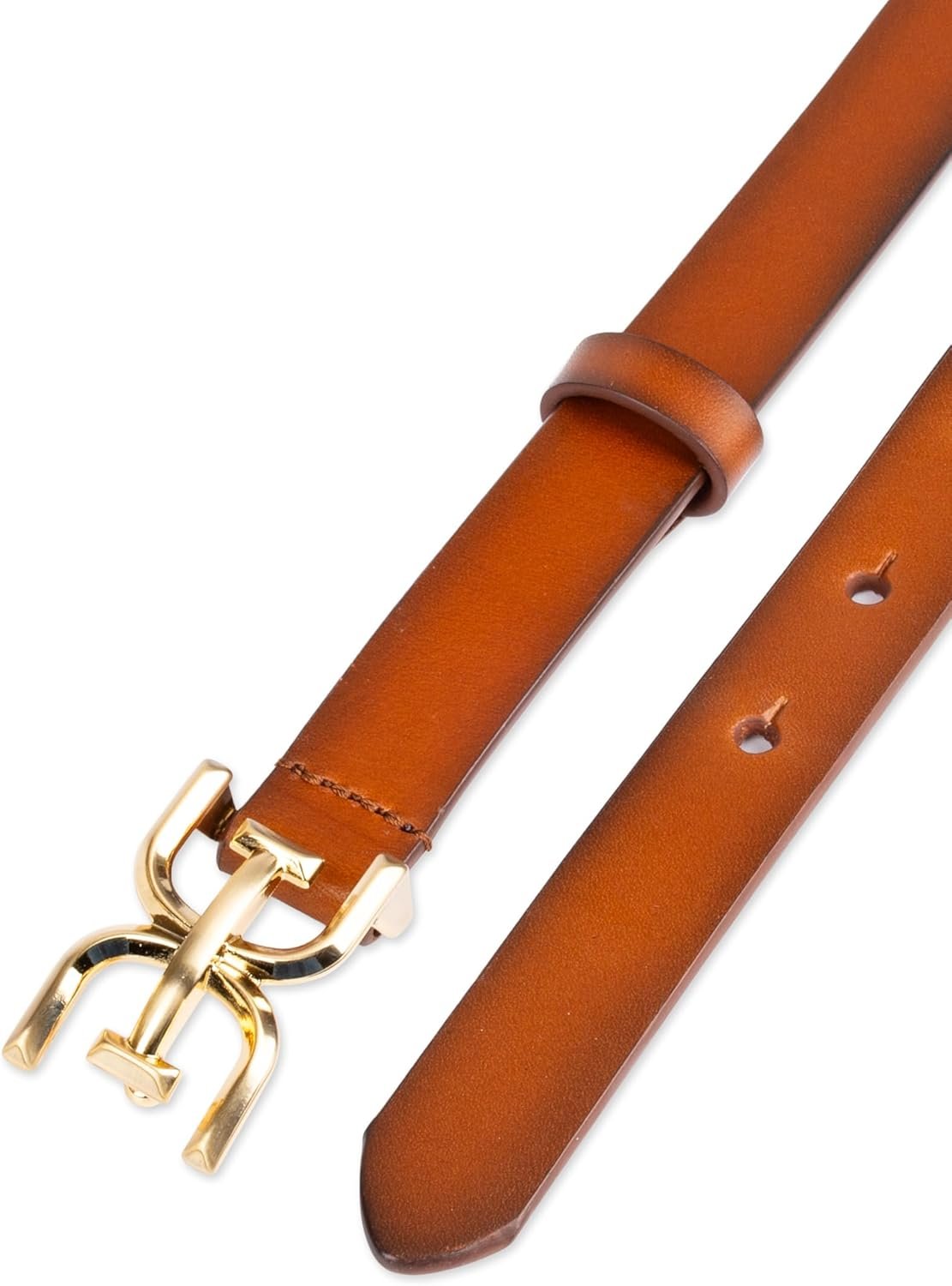 Sam Edelman womens Double-e Plaque Logo Buckle Skinny Fashion Trouser Belt - Image 5